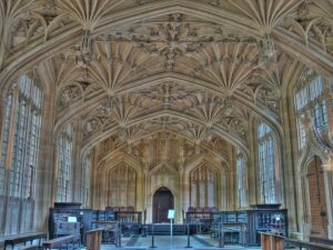 The Bodleian Library - The ceiling of the old library or Divinity School.