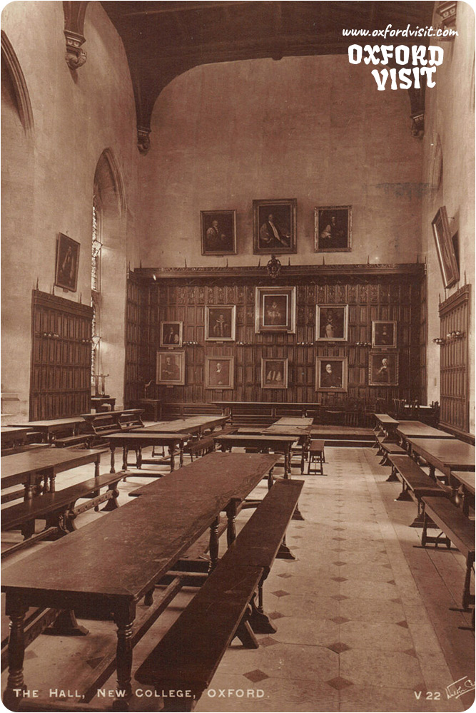 Oxford Vintage & Old Photos: Oxford New College: Dining Hall