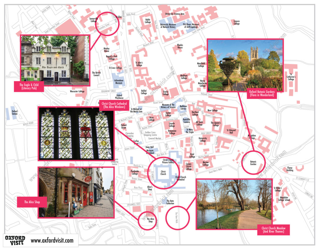 A self-guided tour of Alice in Wonderland through Oxford