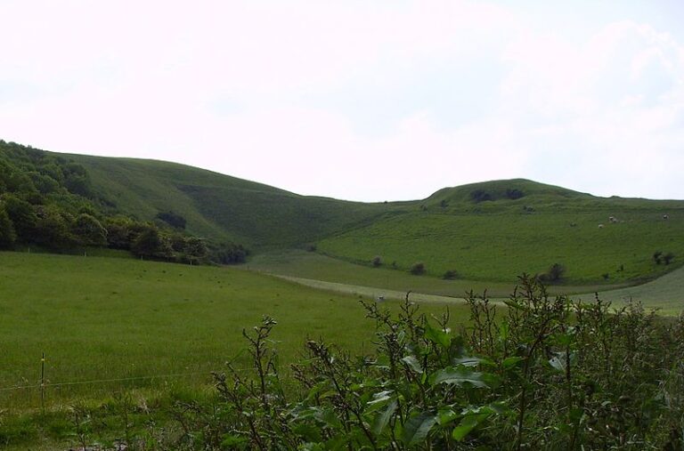 White Horse Hill (left) and Dragon Hill (right)